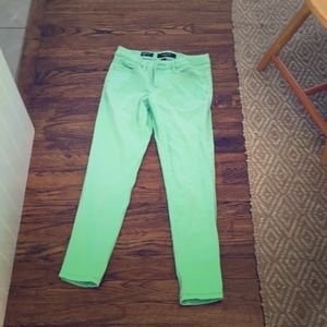 Mint green cropped skinny pants